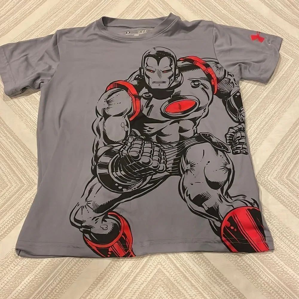 Under Armour Boys Marvel Grey Character T-Shirt